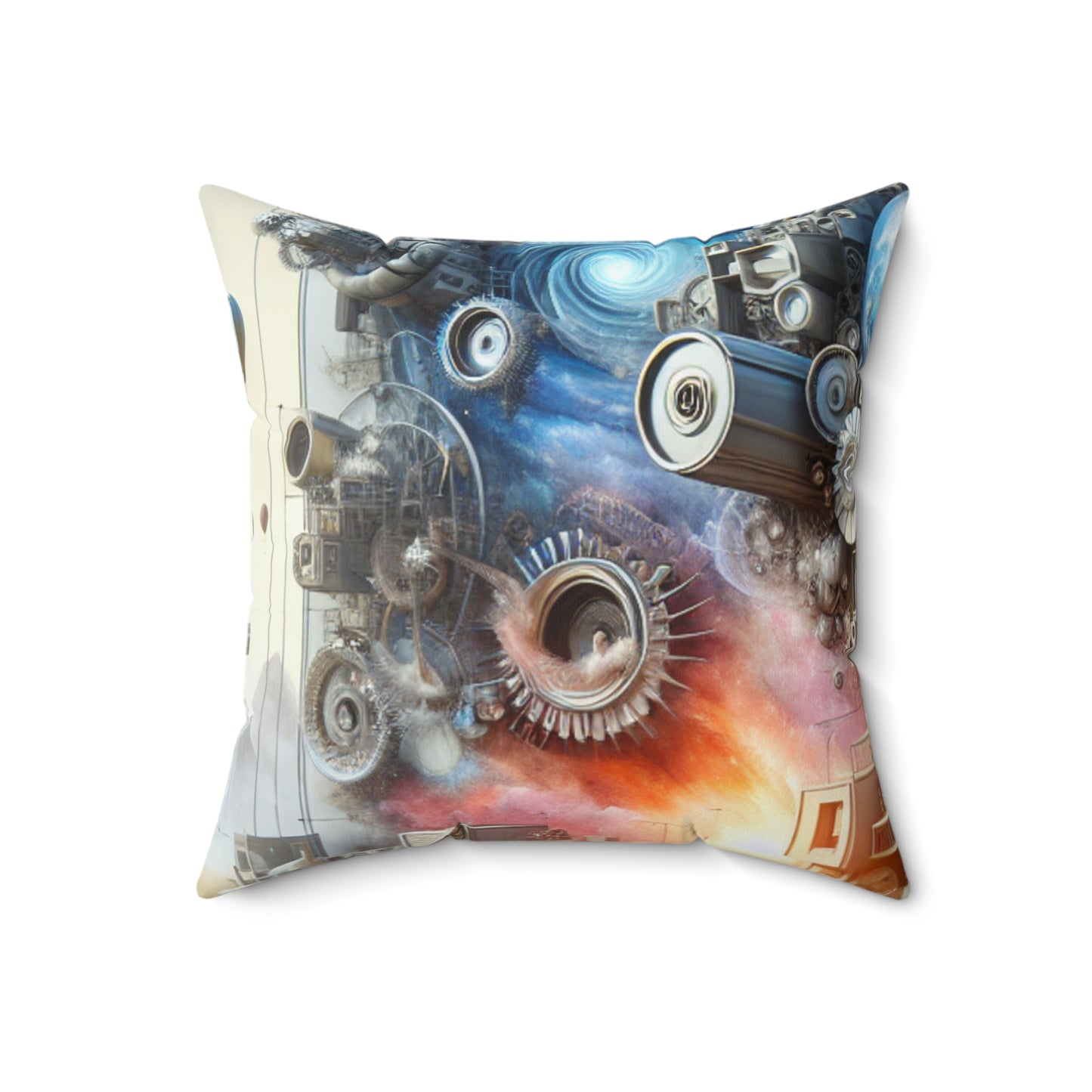 "Symbolic Transformations: Conceptual Realism in Everyday Objects"- The Alien Spun Polyester Square Pillow Conceptual Realism