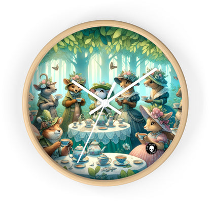 "Fancy Hats and Teacups: A Woodland Tea Party" - The Alien Wall Clock