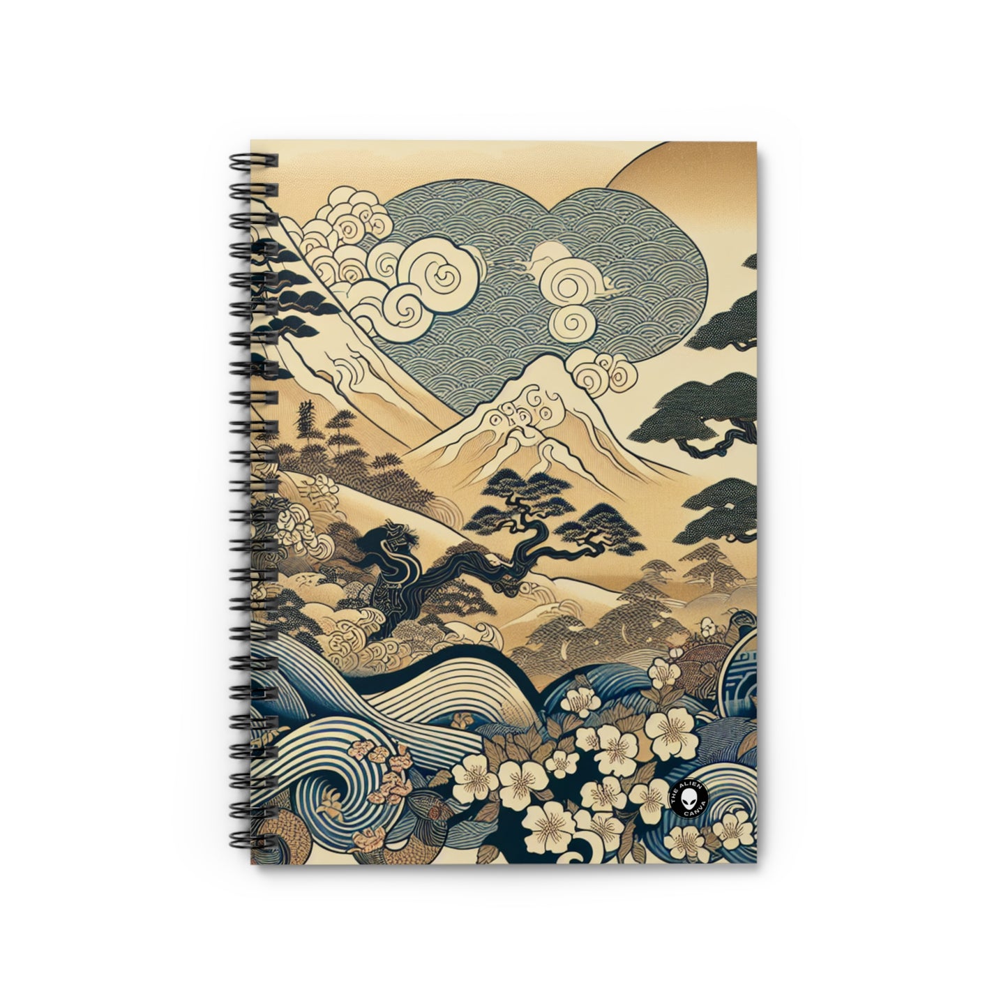 "Los sueños festivos de Edo" - El cuaderno de espiral alienígena (línea rayada) Ukiyo-e (impresión en madera japonesa)