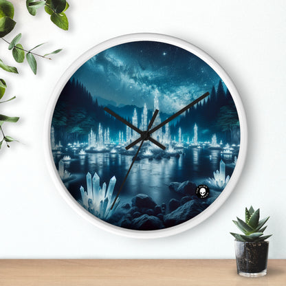 "Crystal Grove: Starlit Reflections" - The Alien Wall Clock