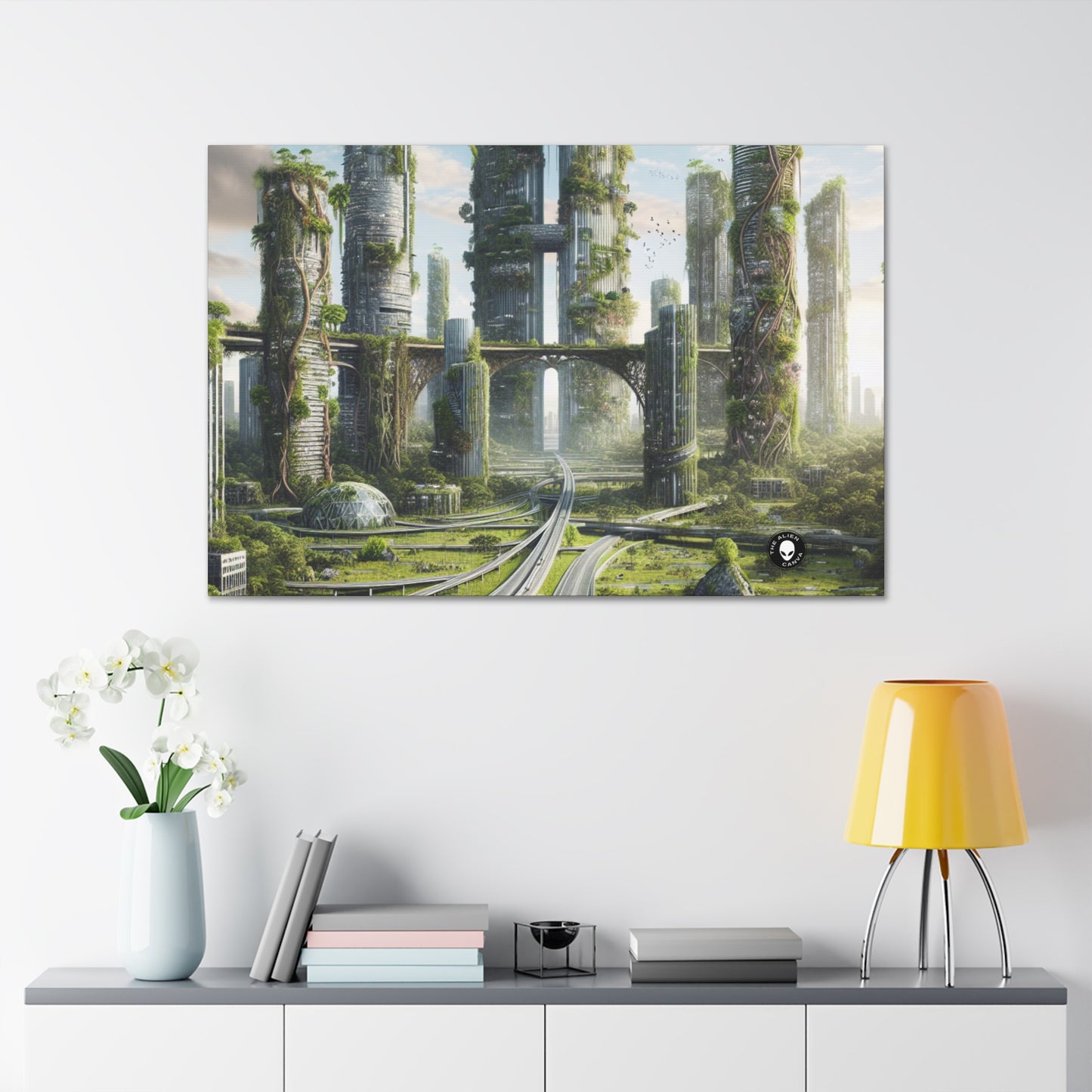 "Nature's Reclamation: A Futuristic Cityscape" - The Alien Canva