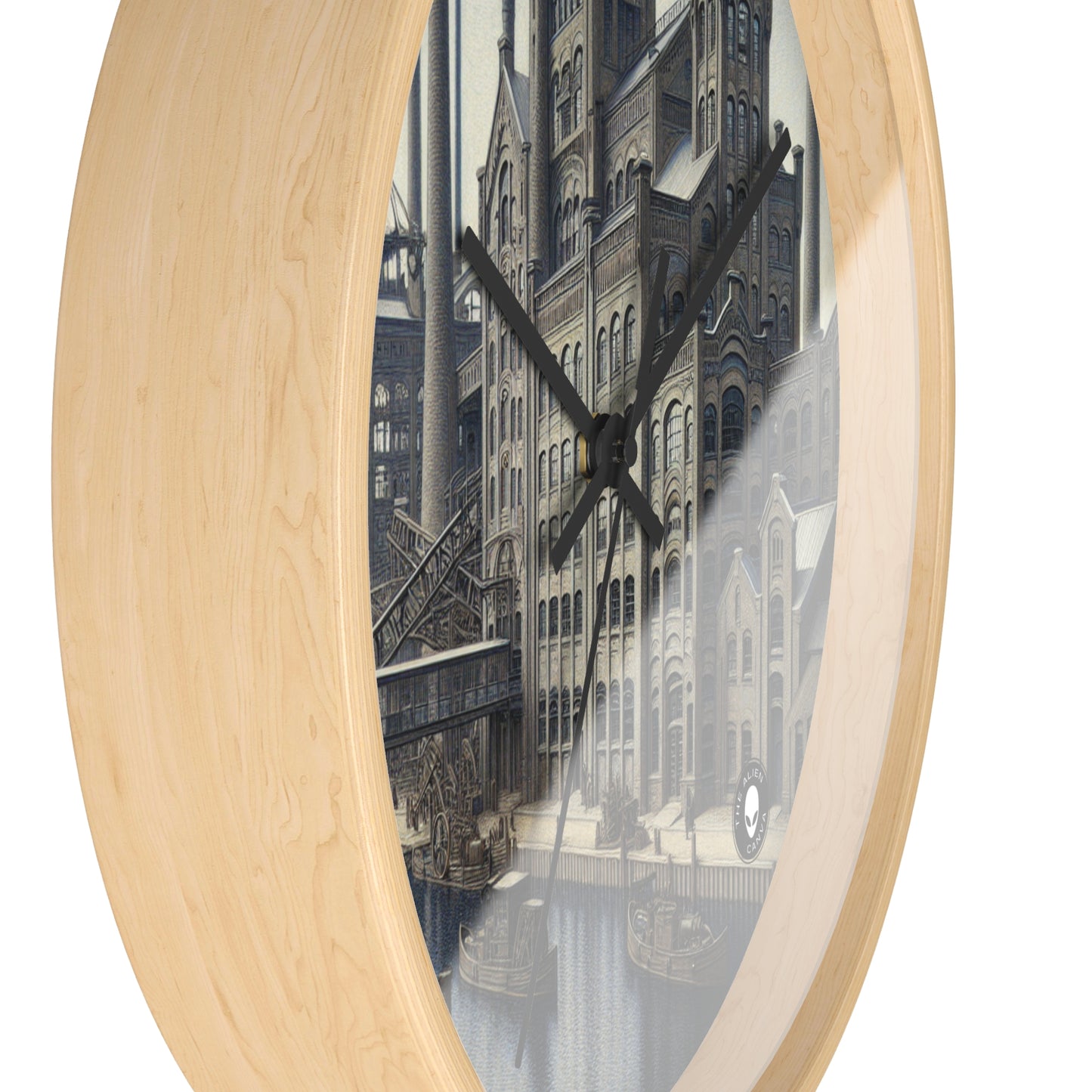 "Urban Precision: Modern Cityscape in the Style of Precisionism" - The Alien Wall Clock Precisionism