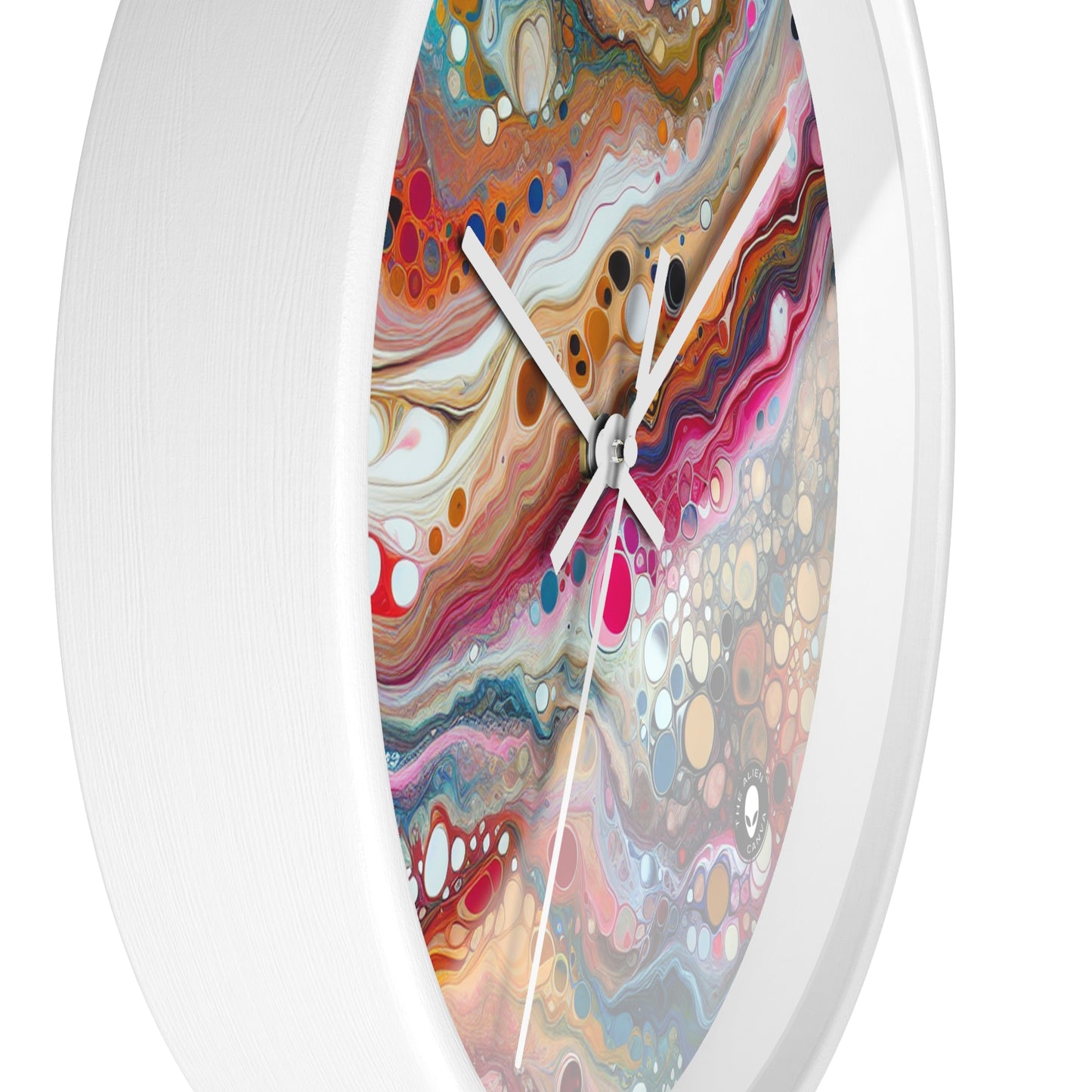 "Colores cósmicos: creación de un fascinante vertido acrílico inspirado en nebulosas celestes" - The Alien Wall Clock Acrylic Pouring