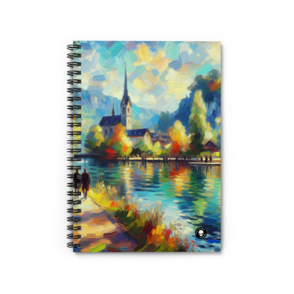 "Sunny Market Delight" - The Alien Spiral Notebook (Ruled Line) Impressionism