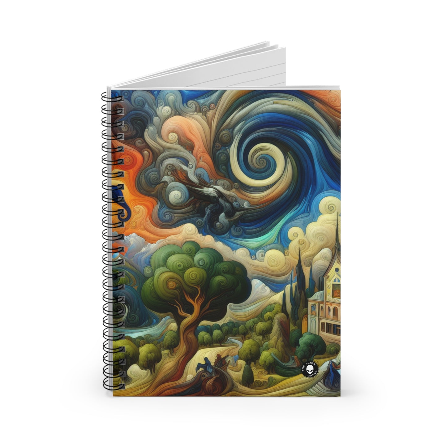 "Fusion of Aesthetics: Exploring Artistic Styles in Harmony" - The Alien Spiral Notebook (Ruled Line) Stules