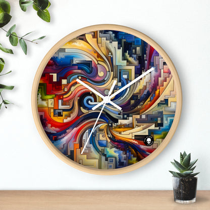 "Azul Sereno: Arte Abstracto con Formas Geométricas" - El Reloj de Pared Alien Arte Abstracto