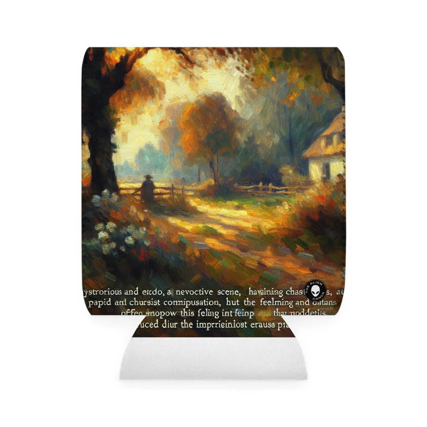 "Sunset Serenity: Impressionist Garden Painting" - The Alien Can Cooler Sleeve Impressionism