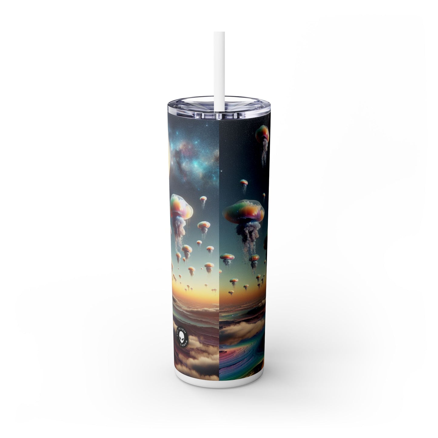 "Jellyfish Sky : Un monde surréaliste" - The Alien Maars® Skinny Tumbler avec paille 20oz