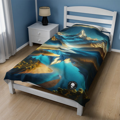 "Serenity's Palette: A Sunset Symphony" - The Alien Velveteen Plush Blanket Photorealism