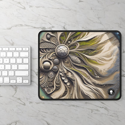 "Sandy Symphony: Un colorido mosaico de piedras en la playa" - The Alien Gaming Mouse Pad Land Art