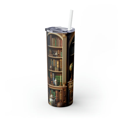 "Revealed Wonders: A Trompe-l'oeil Journey to an Underwater Oasis" - The Alien Maars® Skinny Tumbler with Straw 20oz Trompe-l'oeil