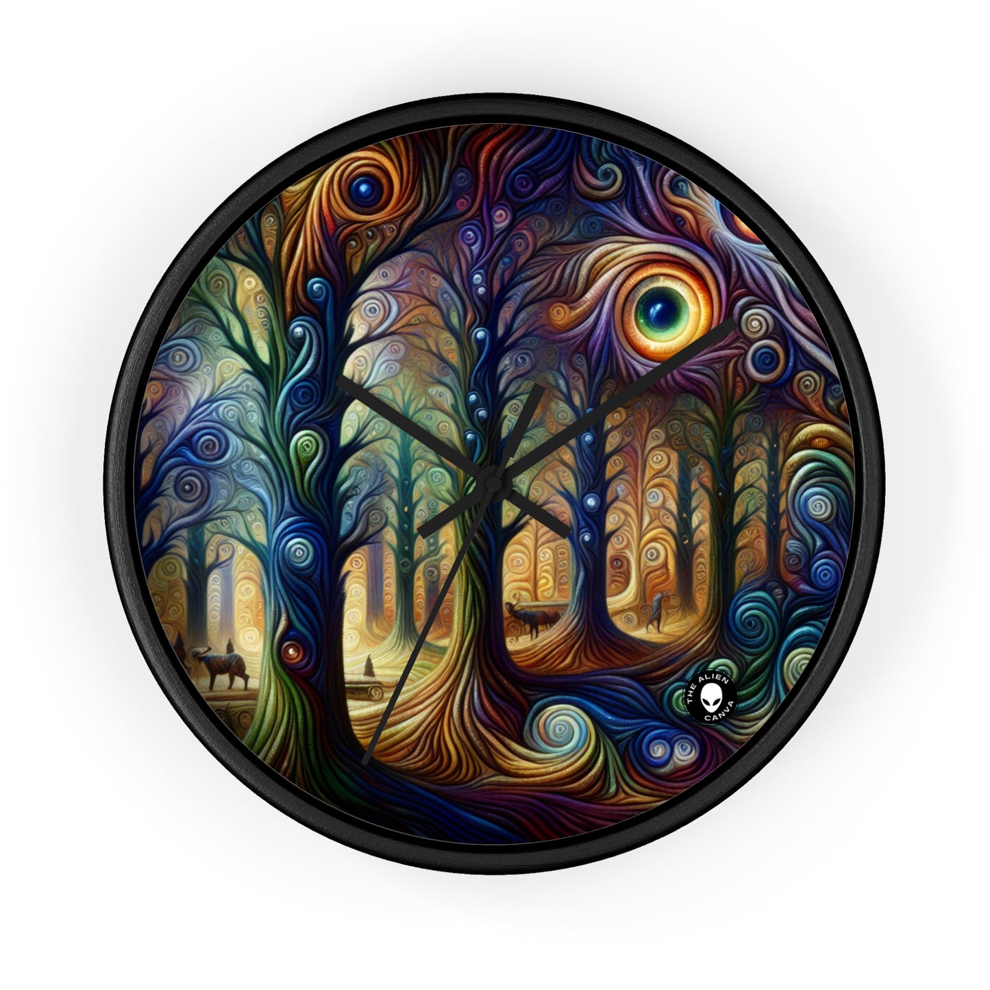 "Enchanted Rainbow Woods" - The Alien Wall Clock