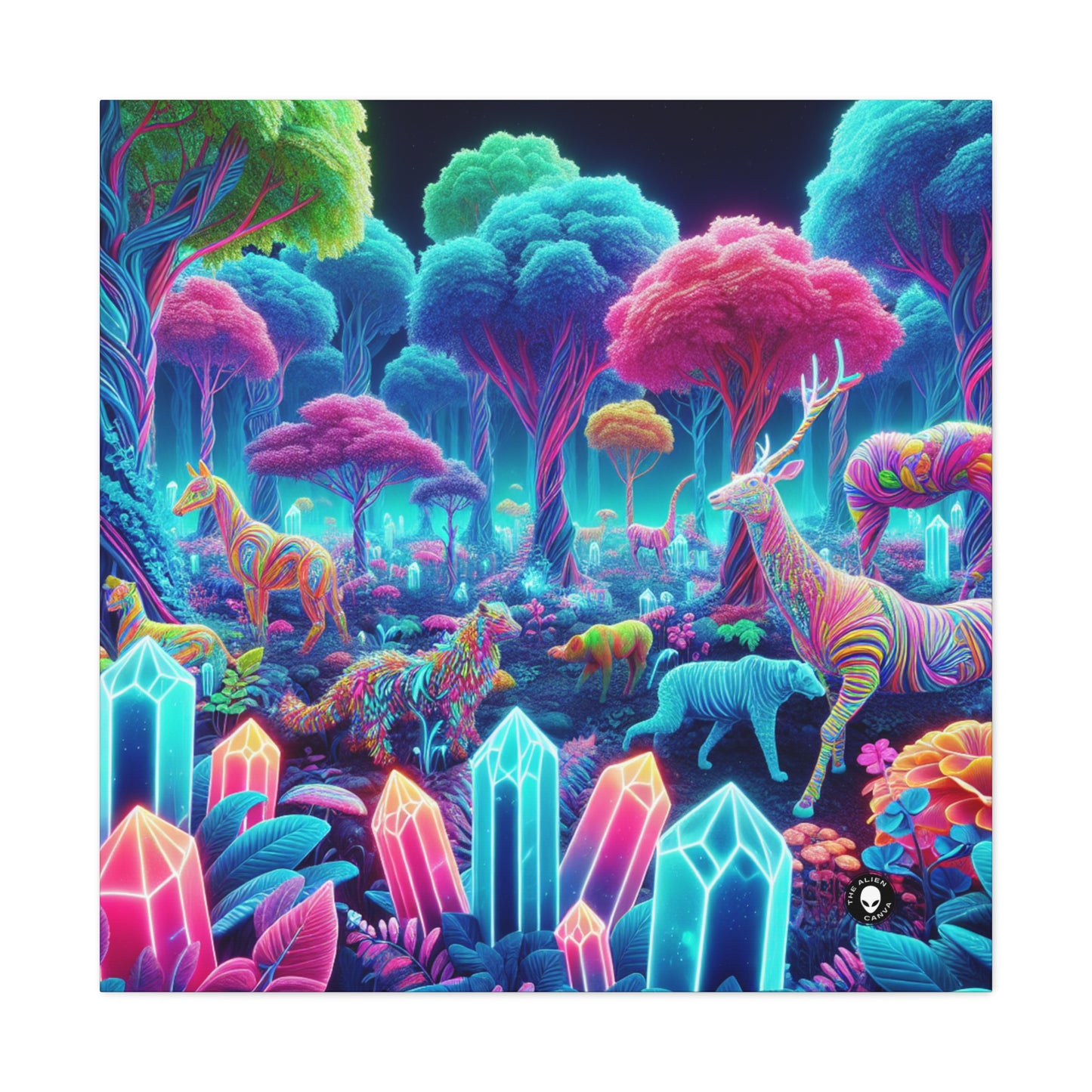 "Glowing Enchantment: Neon Forest" - The Alien Canva