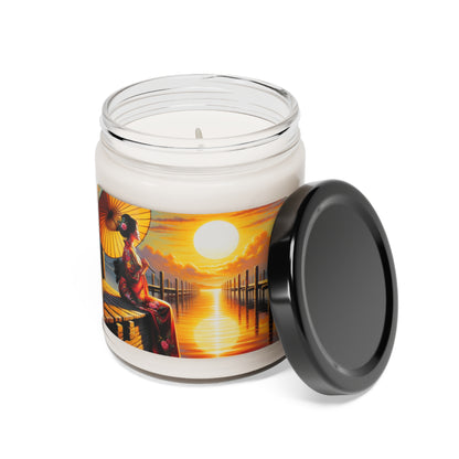 "Golden Reflections" - La bougie de soja parfumée Alien 9oz Style impressionnisme