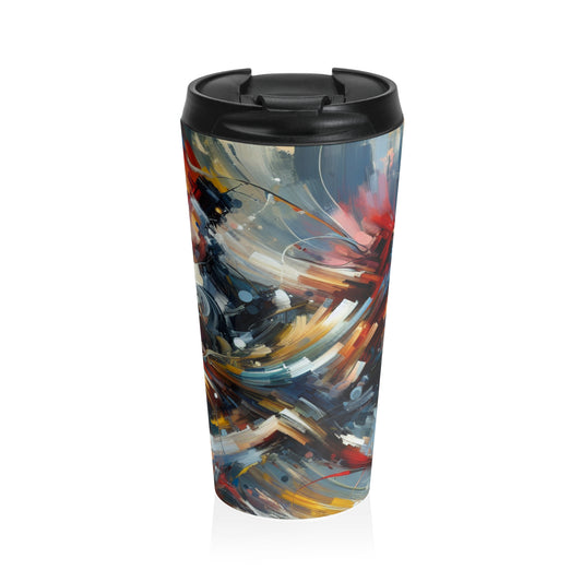 "Dance-Off Fury: A Vibrant Battle of Rival Street Crews" - The Alien Stainless Steel Travel Mug Action Art