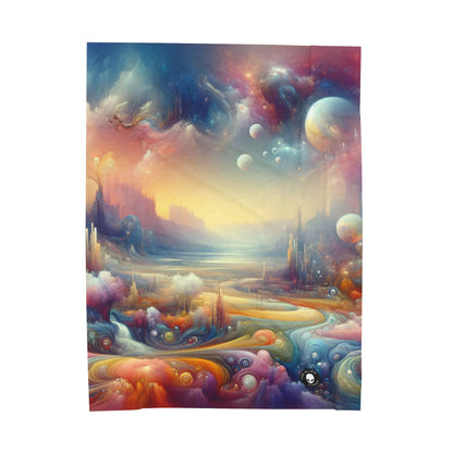 « Dreamscape Delights : A Surreal Painting » - La couverture en peluche Alien Velveteen