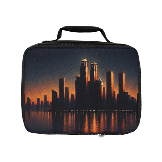 "The City Aglow" - The Alien Lunch Bag Post-Impressionism Style