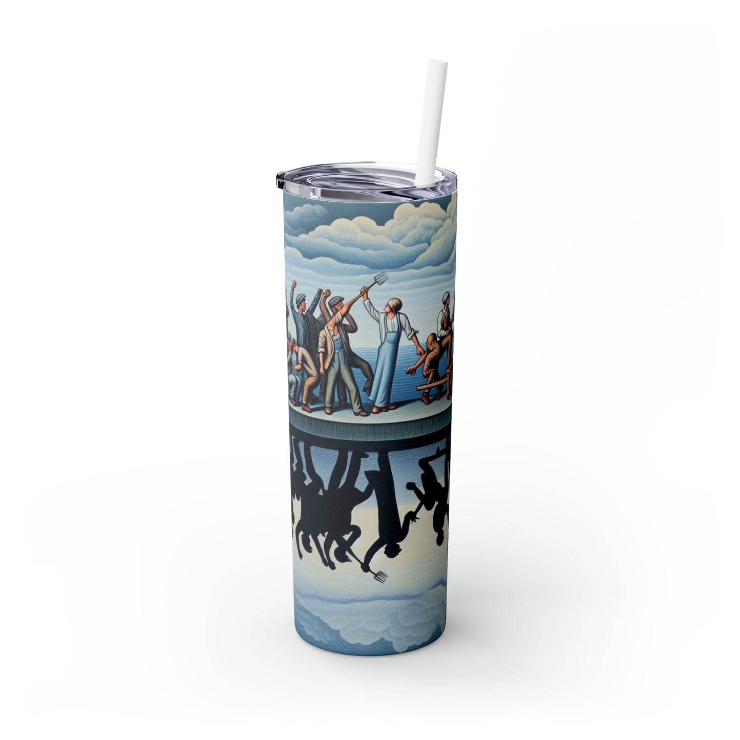 "Digital Dilemmas: Exploring the Human Condition in the Age of Technology" - The Alien Maars® Skinny Tumbler with Straw 20oz Social Realism