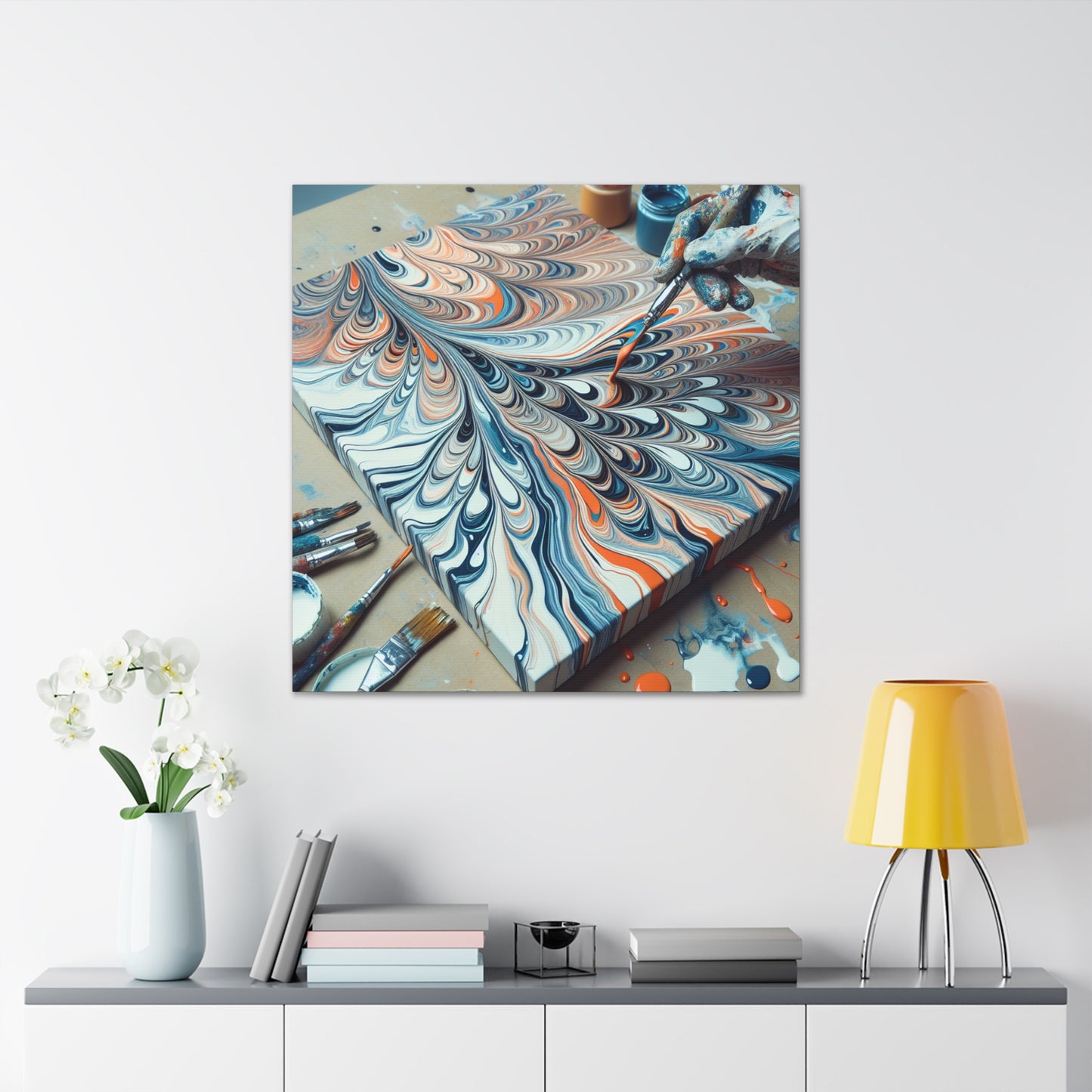 "Tilting the Canvas: Acrylic Pouring Exploration" - The Alien Canva Acrylic Pouring Style