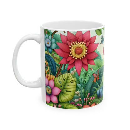 "Jugando a los monos en la jungla" - Taza de cerámica alienígena de 11 oz