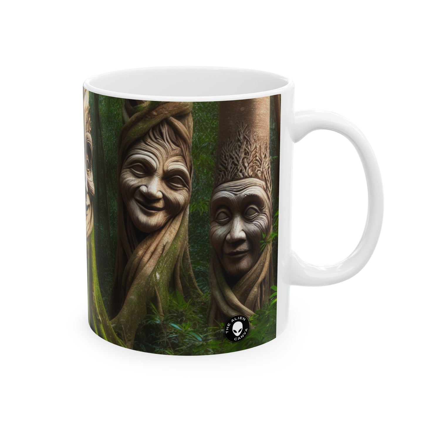 "El bosque parlanchín: conversaciones entre árboles" - Taza de cerámica The Alien de 11 oz