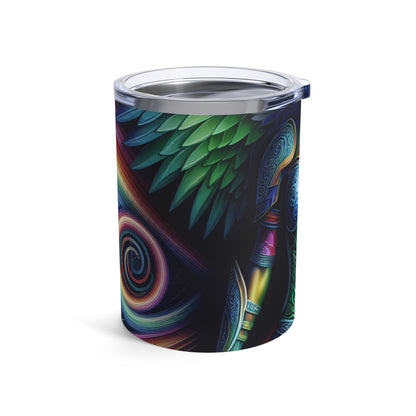 "Diosa guerrera con corazón de león: una obra de arte de inspiración celta" - The Alien Tumbler 10oz Celtic Art