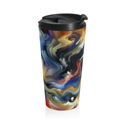 "Cacophony of Conflict" - The Alien Stainless Steel Travel Mug Expressionism