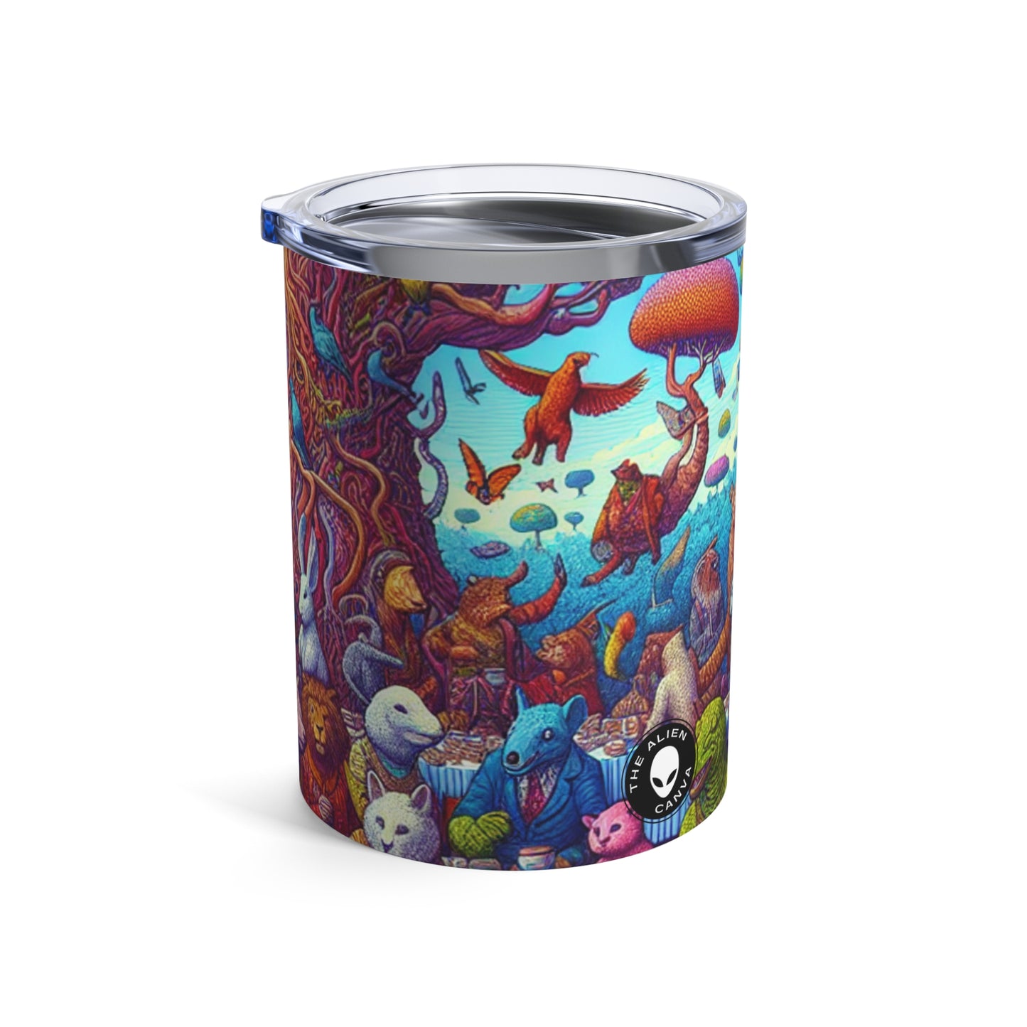 "Animal Tea Party in a Rainbow Wonderland" - The Alien Tumbler 10oz