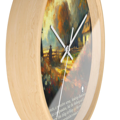 "Serenidad al atardecer: pintura impresionista de jardín" - El impresionismo del reloj de pared alienígena