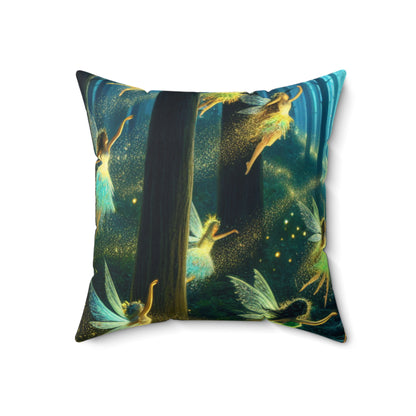 Enchanted Night: Firefly Dance- The Alien Spun Polyester Square Pillow