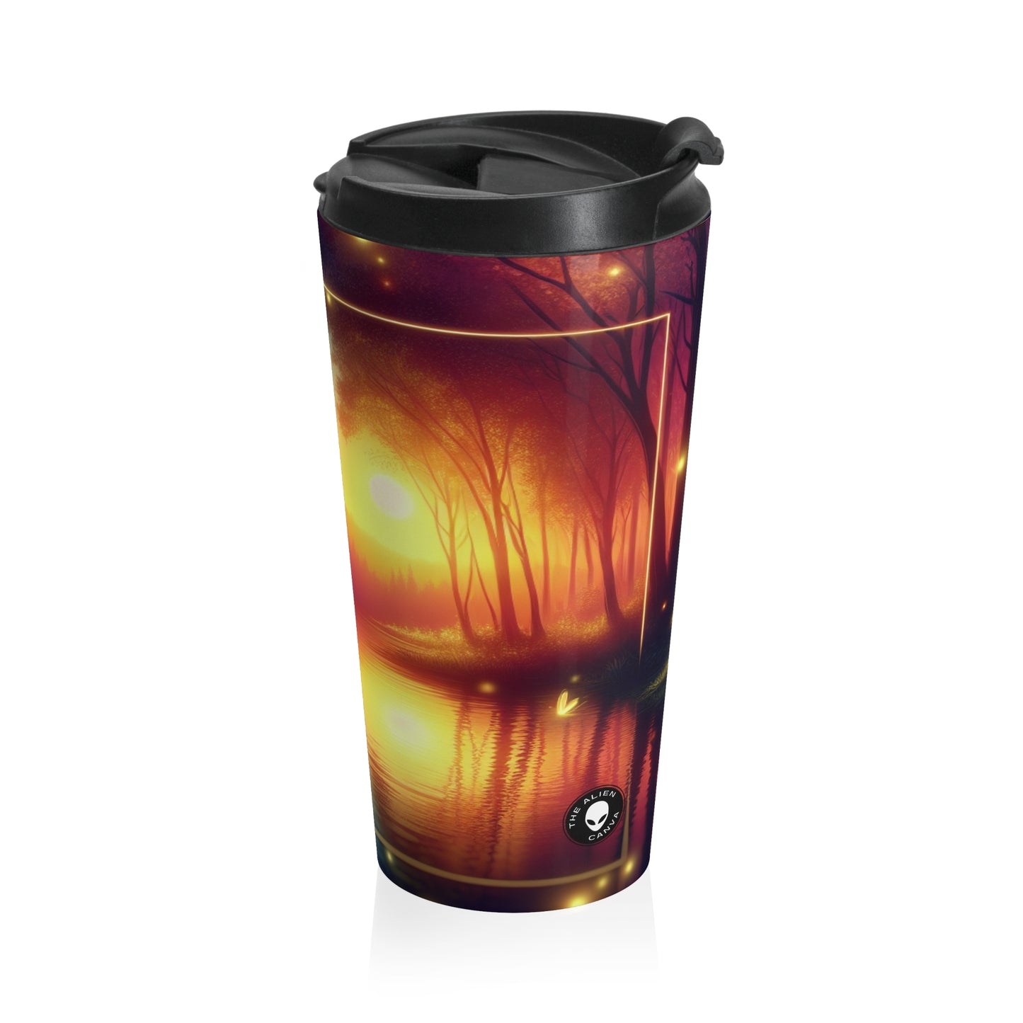 "Dusk Enchantment: A Magical Forest Scene" - The Alien Stainless Steel Travel Mug