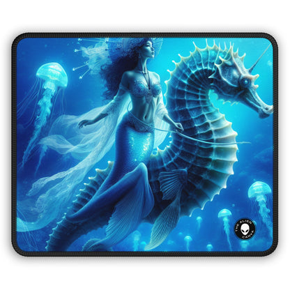 "Mermaid Magic: Journey with the Giant Seahorse" - Alfombrilla de ratón para juegos de Alien