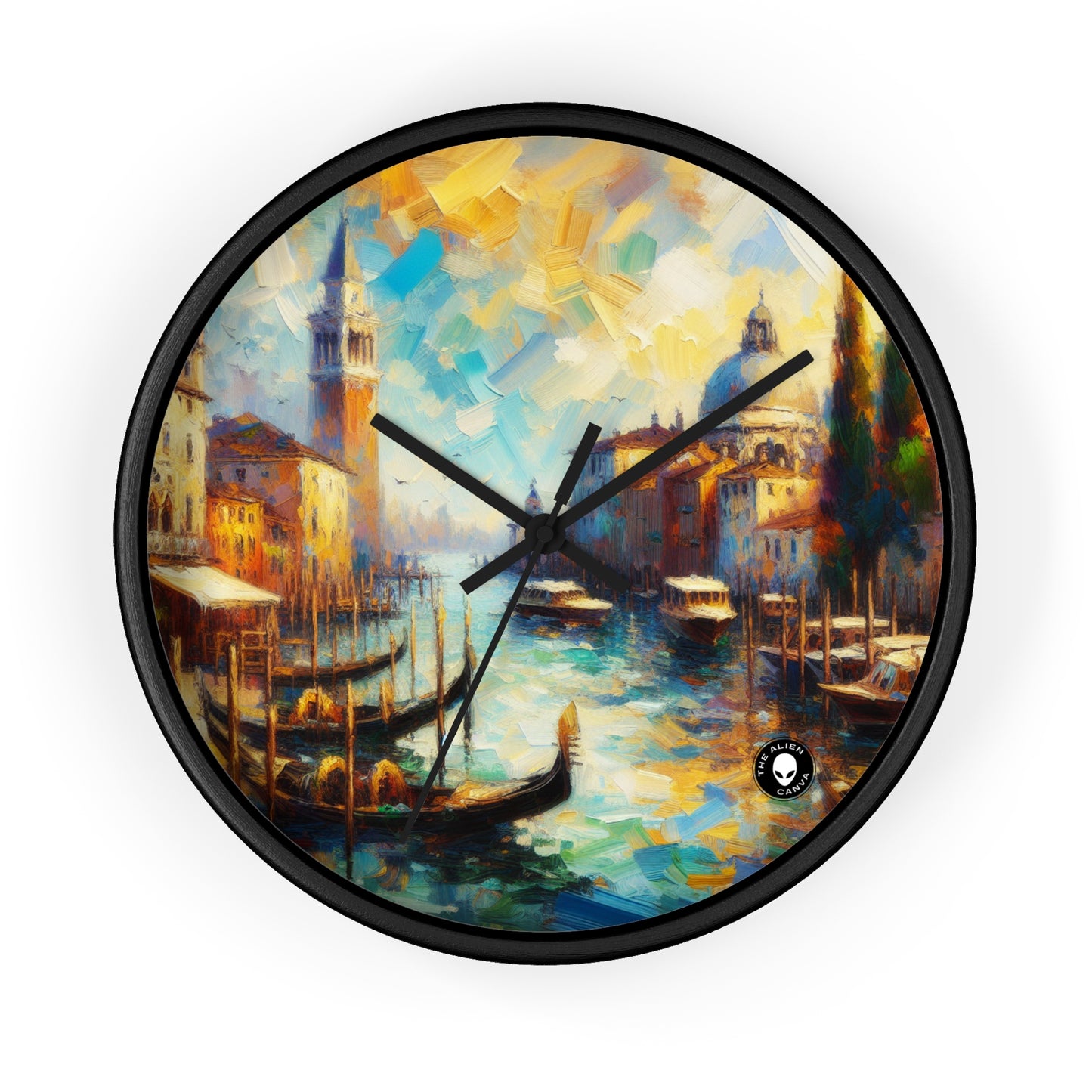 "Serenity in the City: Capturing the Golden Hour" - The Alien Wall Clock Impressionism