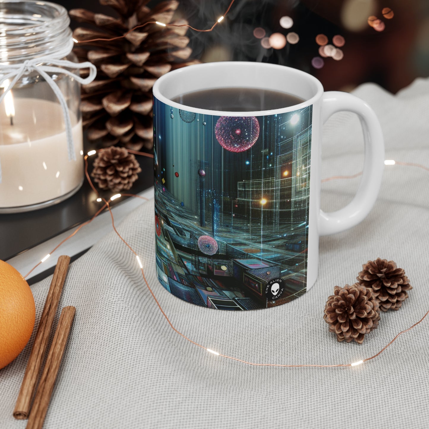 "Enchanted Oasis: A Virtual Reality Garden Experience" - The Alien Ceramic Mug 11oz Virtual Reality Art