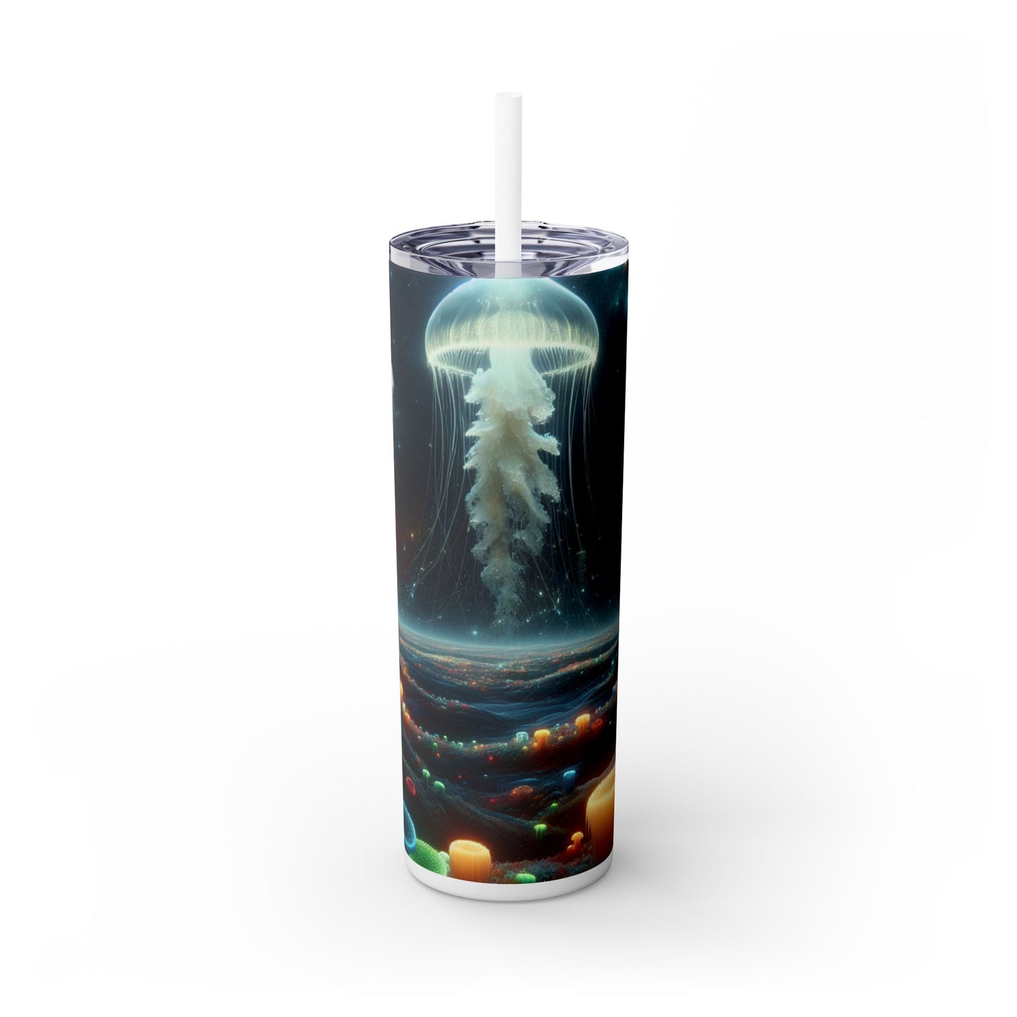 Jellyfish Dreamscape - Le verre fin Alien Maars® avec paille 20 oz