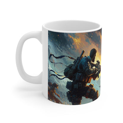 "Recreating a Game-themed Masterpiece" - The Alien Ceramic Mug 11oz Video Game Art Style