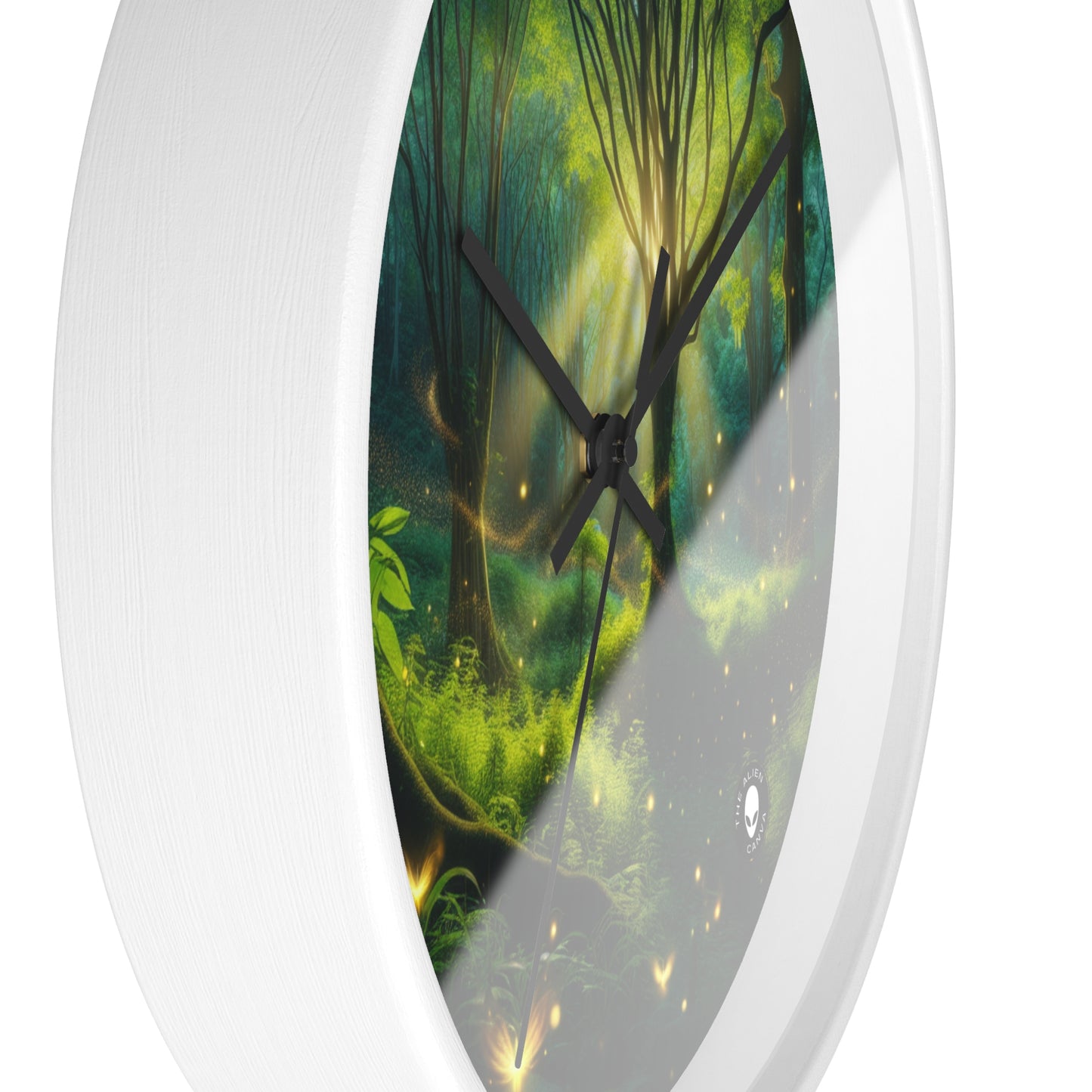 "Glowing Forest Magic" - The Alien Wall Clock