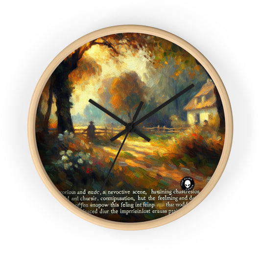 "Sunset Serenity: Peinture de jardin impressionniste" - L'horloge murale Alien Impressionnisme