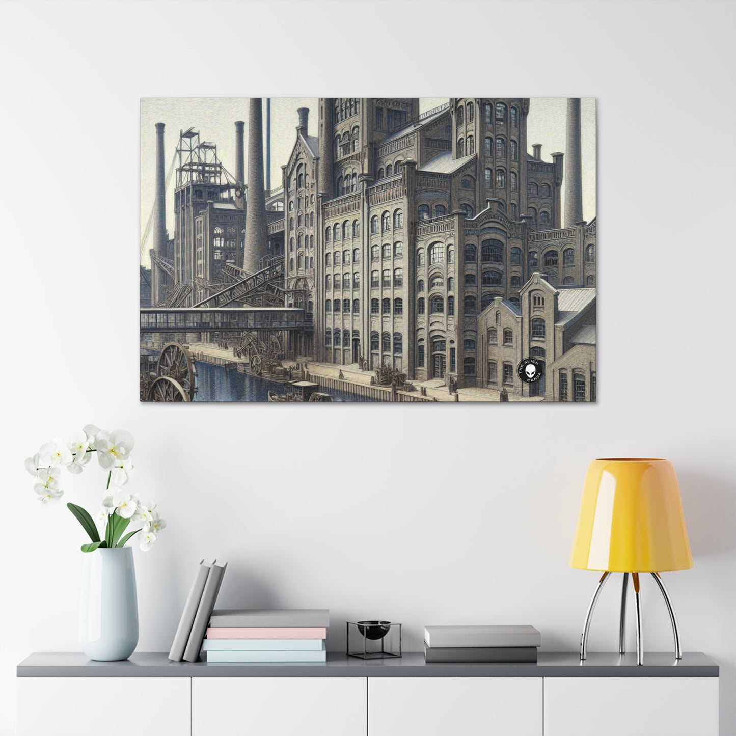 "Urban Precision: Modern Cityscape in the Style of Precisionism" - The Alien Canva Precisionism