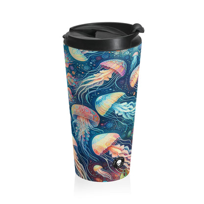 "Luminous Dance of the Deep" - The Alien Stainless Steel Travel Mug