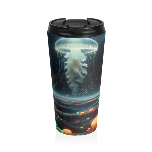 Paisaje onírico de medusas: taza de viaje de acero inoxidable de The Alien