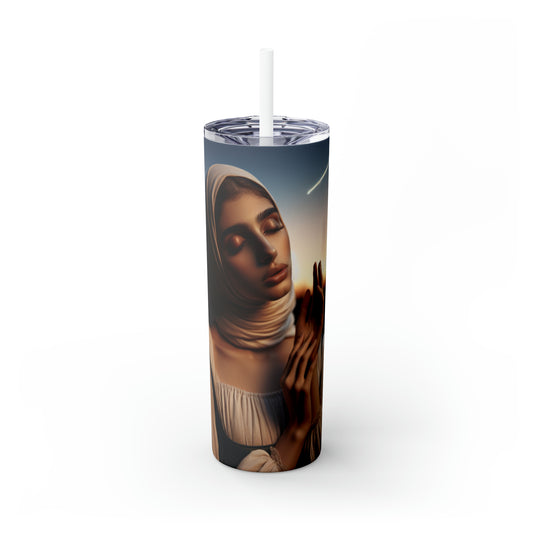 "Glow of the Golden Sunset" - Vaso delgado con pajita The Alien Maars® de 20 oz Romanticismo