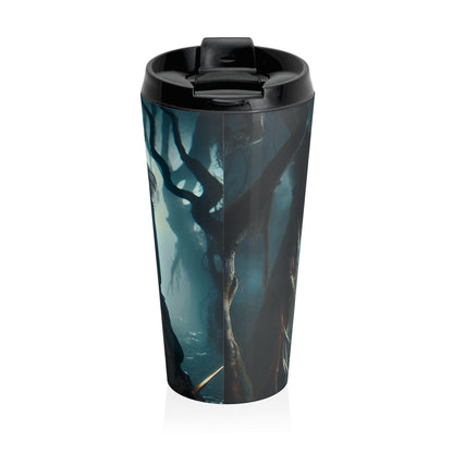 "Ready for Battle in the Twisted Woods" - The Alien Stainless Steel Travel Mug Gothic Art Style