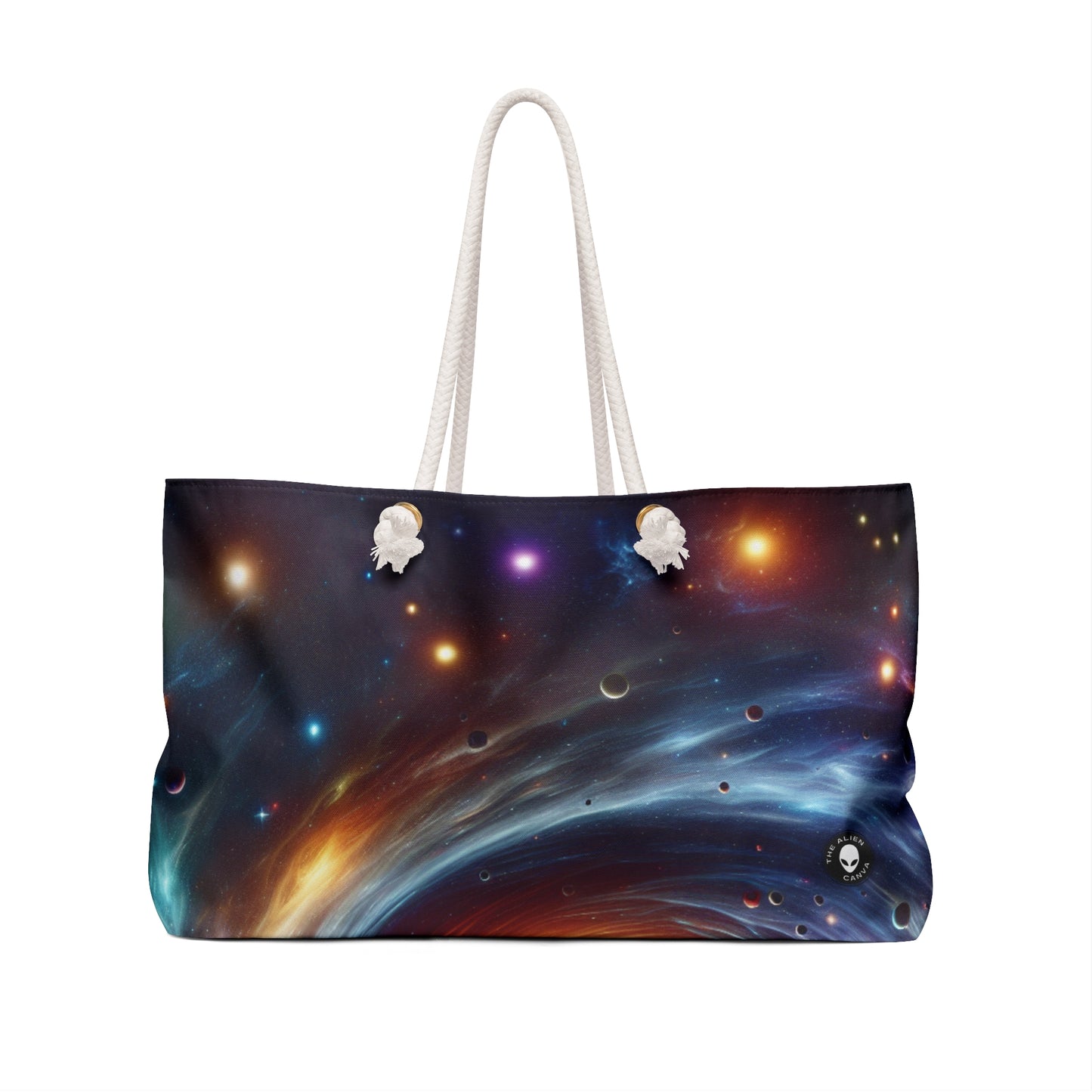 "Vórtice galáctico: la danza colorida de estrellas y planetas" - The Alien Weekender Bag