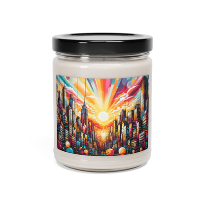 "Cityscape Sunrise" - The Alien Scented Soy Candle 9oz Street Art / Graffiti Style