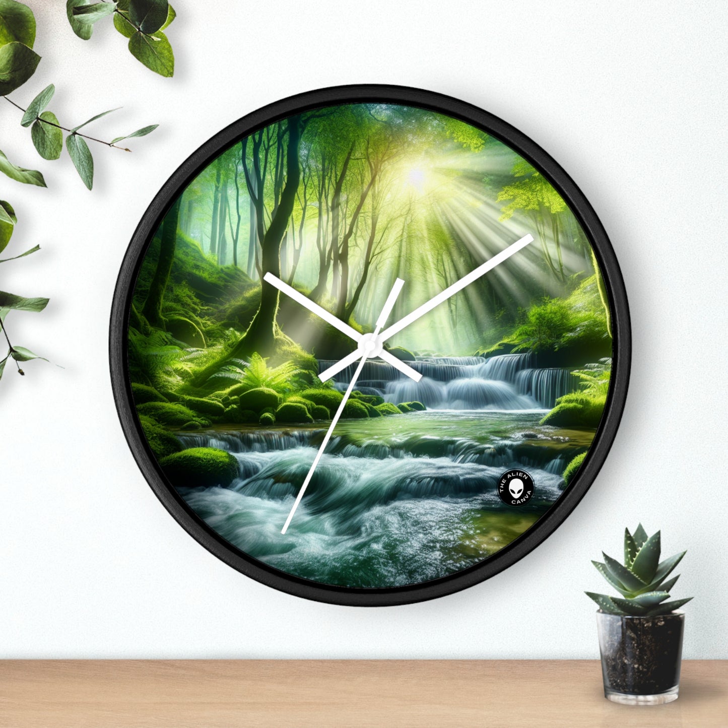 "Oasis de cascade enchanteresse" - L'horloge murale extraterrestre