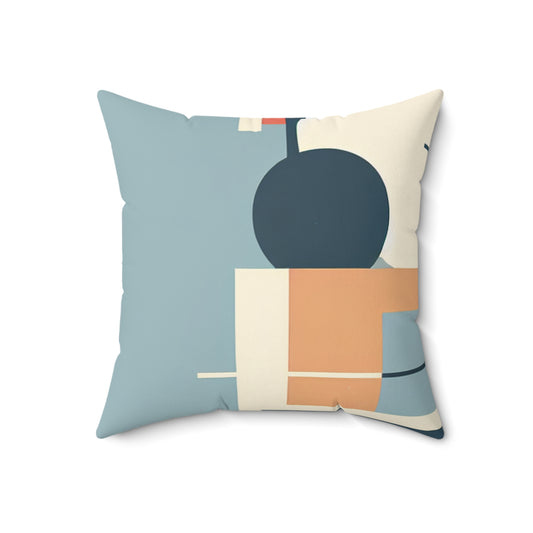 "Minimalistic Serenity: Tranquil Sunset Reflections"- The Alien Spun Polyester Square Pillow Minimalism