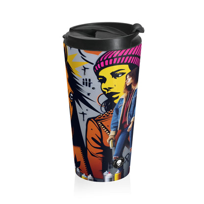 "Unity in Diversity: A Vibrant Street Art Mural" - The Alien Stainless Steel Travel Mug Street Art