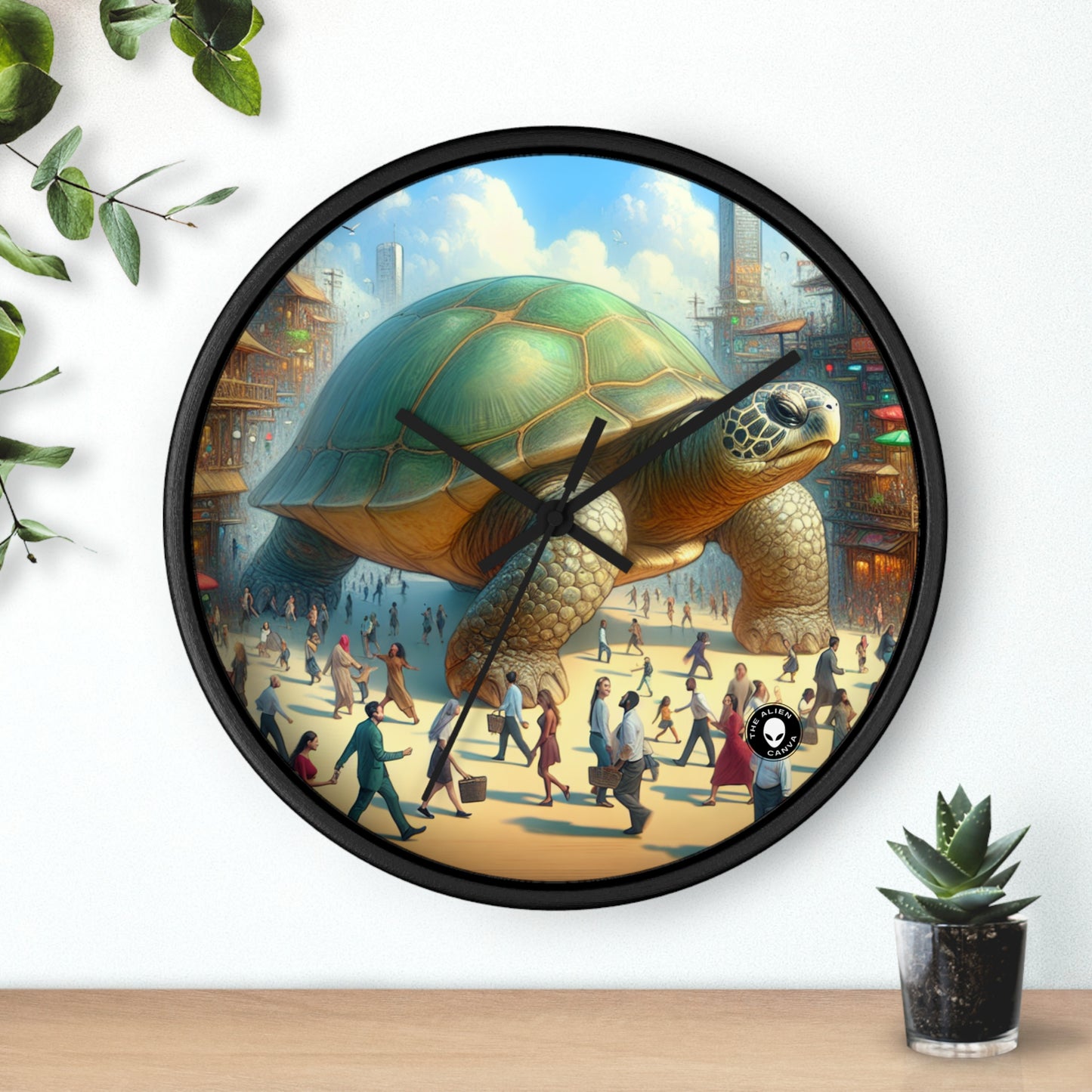 "Marvelous Turtle in the City" - The Alien Wall Clock