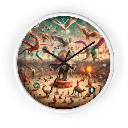 "Fantasy Circus: Where Animal Performers Entertain Mythical Attendees" - The Alien Wall Clock